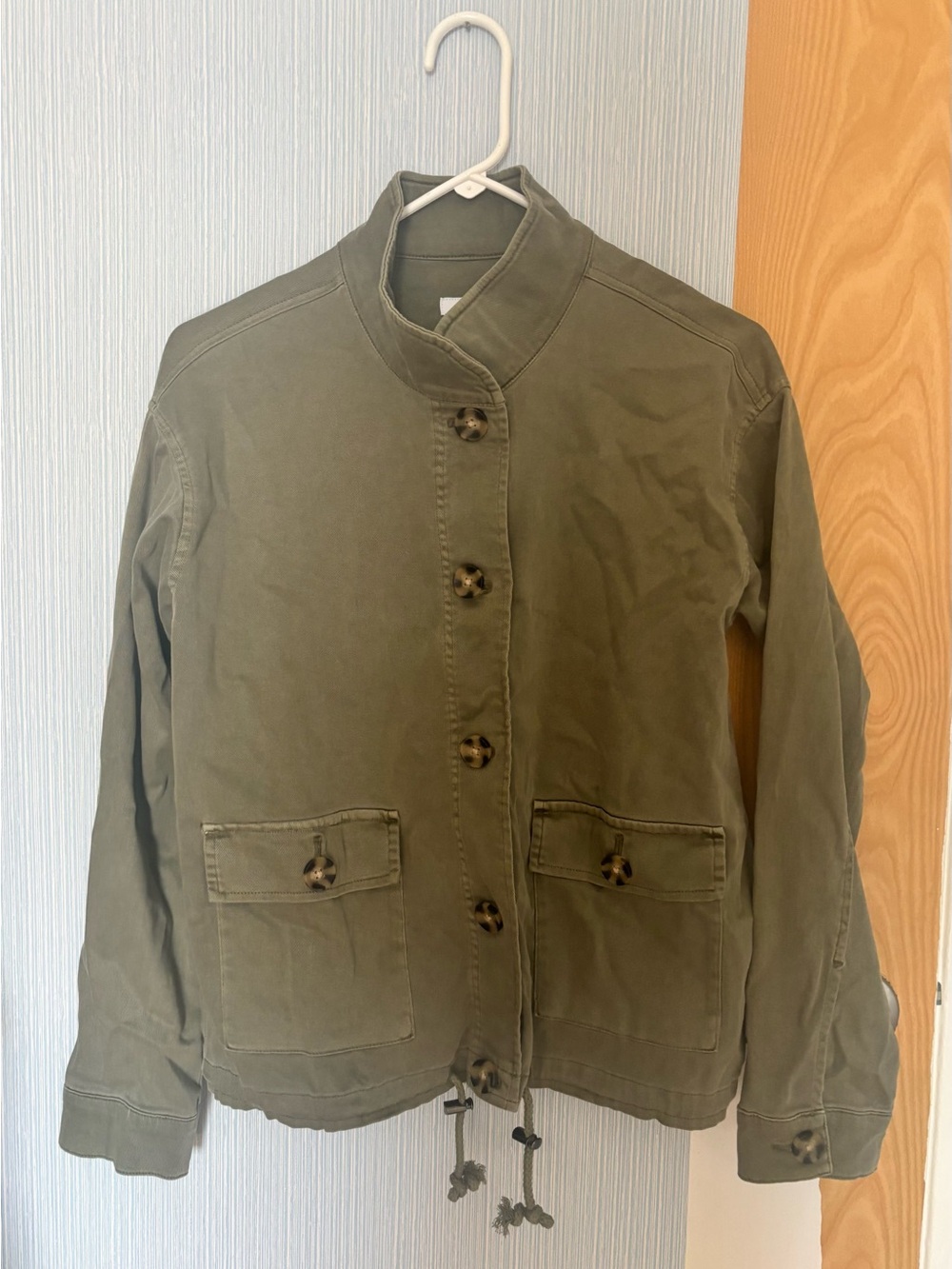 J. Jill Olive Utility Jacket with Stand Collar